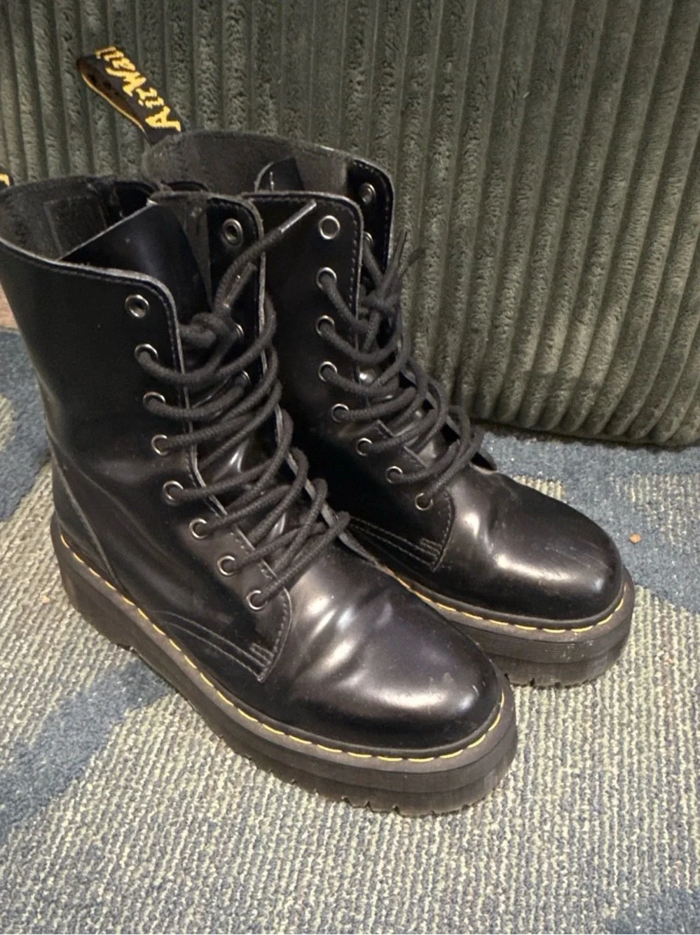 Dr. Martens Jadon Platform Boots Black Leather Men’s Size 9 No Original Box
